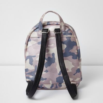 Girls pink camouflage print backpack